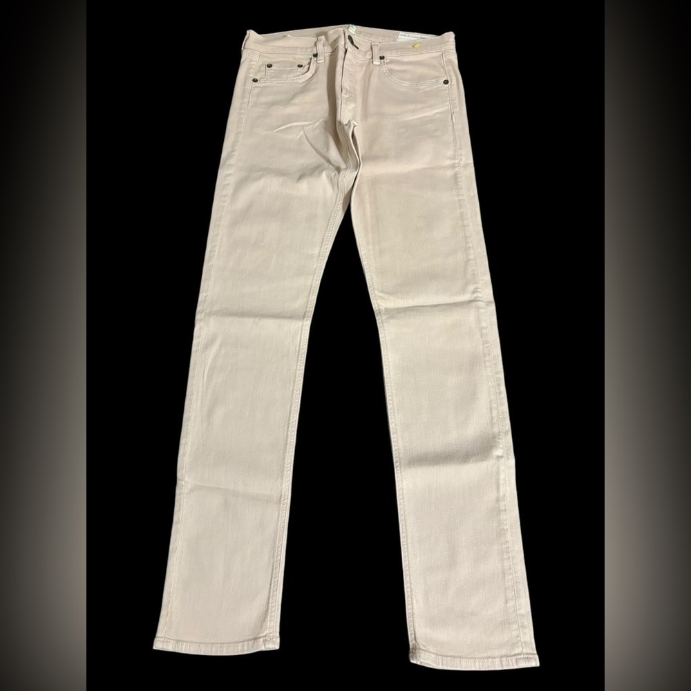 rag & bone slim straight leg jeans ivory color size 29